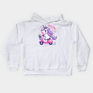 Unicorn on the go Kids Hoodie